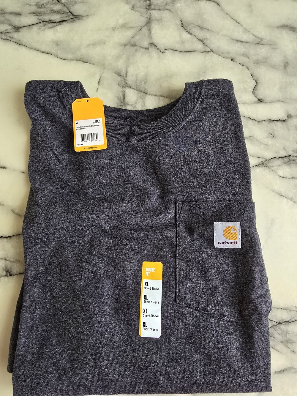 Carhartt Pocket T-Shirt in Heather Dark Gray